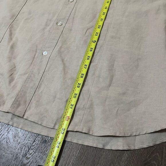 Sean John Mens Beige Linen Blend Short Sleeve Shoulder Strap Accents Pockets 4XL - Picture 8 of 8